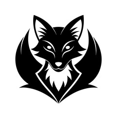 Obraz premium mascot black and white fox