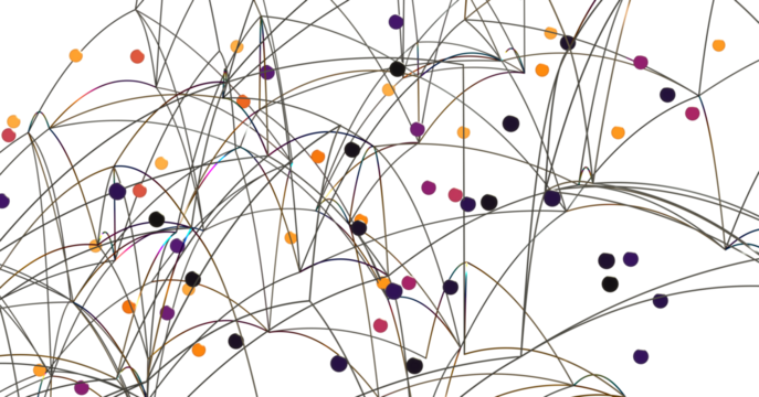 Abstract Network with Colored Nodes