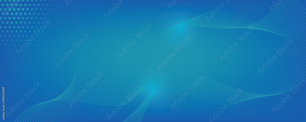 Wall mural modern blue abstract background with halftone and geometric patterns for business and technology