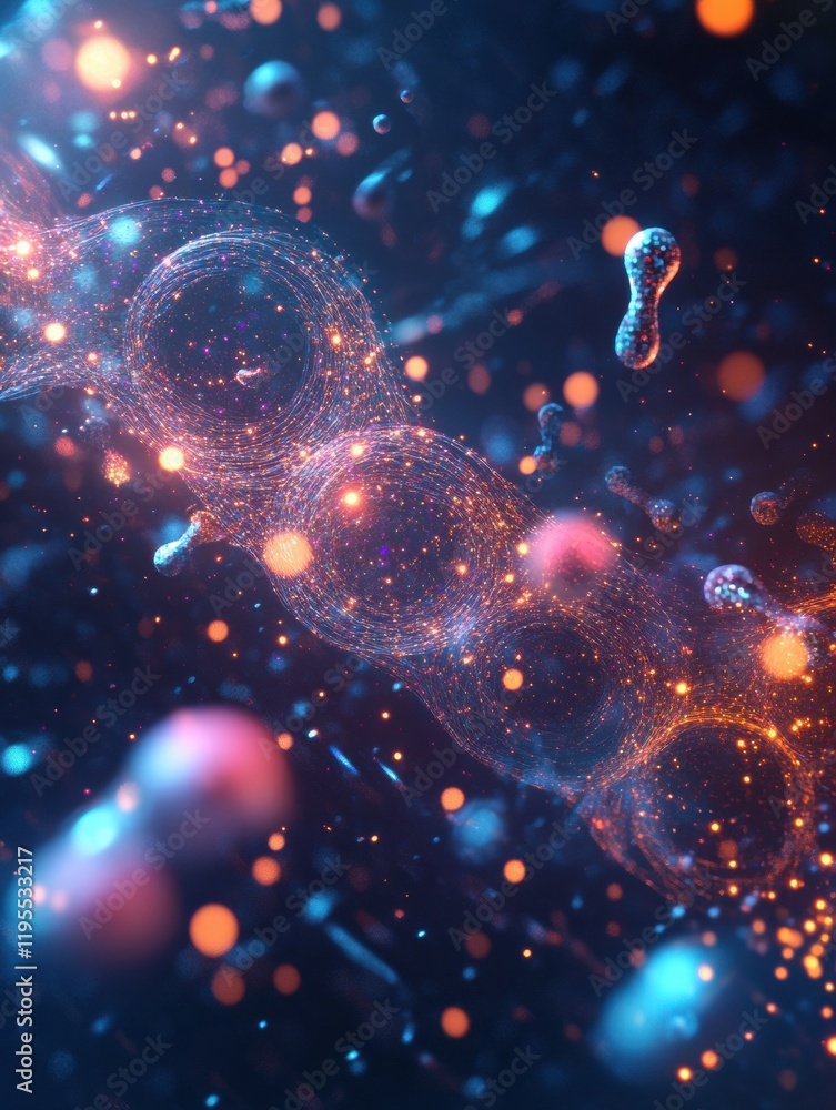 Poster visualization of antibodies attacking pathogens in a dynamic biological environment showcasing immun
