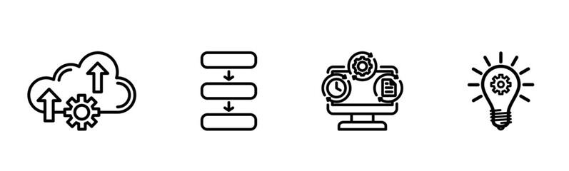 Digital Transformation icons set.
