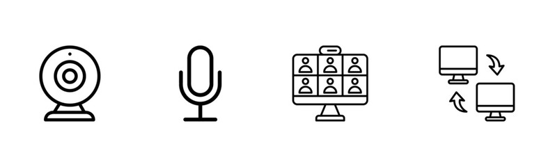 Video Conferencing icons set