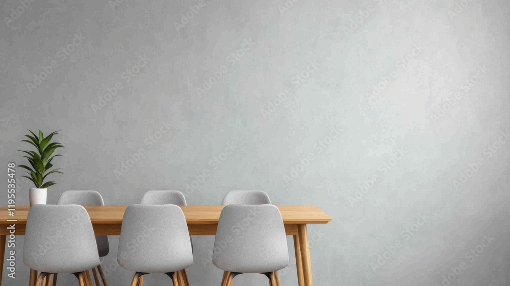 Aufkleber modern meeting room with empty table and chairs awaiting participants