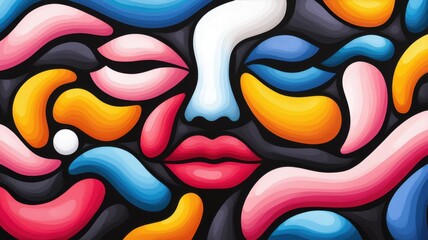 Dynamic abstract art digital creation colorful patterns modern environment artistic viewpoint visual expression