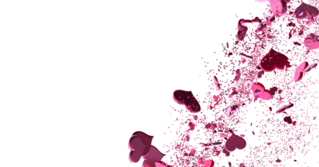  Red heart love confettis. Valentine's day falling