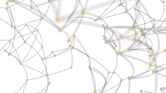 Abstract Network with Golden Spheres