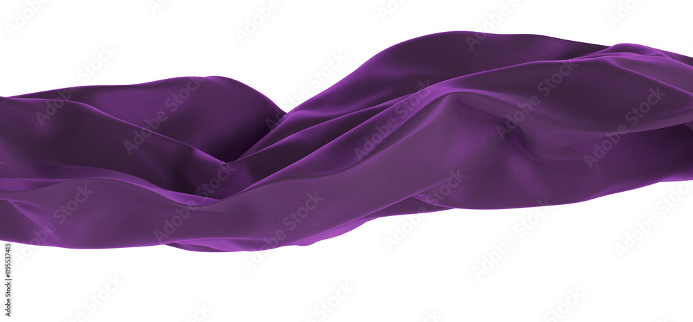 Poster A purple fabric creates an abstract pattern with flowing curves and smooth textures.