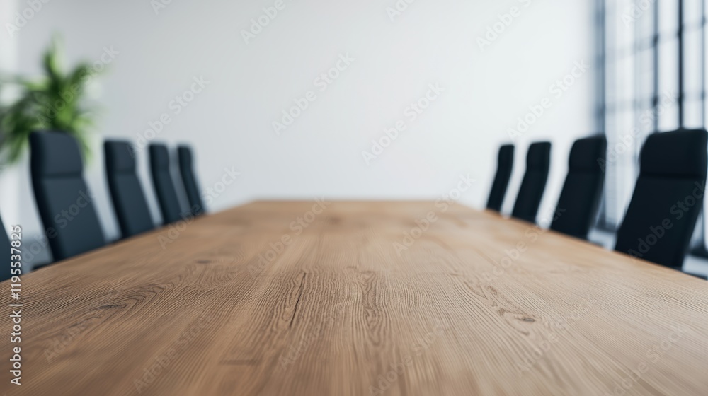 Aufkleber empty conference table suggesting a modern and minimalist workspace promoting efficiency