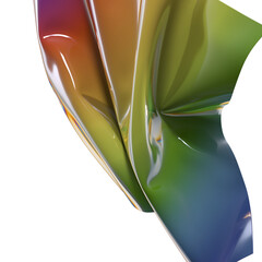 Fluid design twisted shapes holographic 3D abstract background iridescent wallpaper