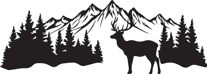 Whispering Wildlife: Enchanting Animal Silhouettes vector illustration |