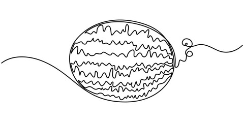 watermelon fruit continuous line vector illustration, Watermelon continuous one line drawing, fruit vector illustration, One continuous line drawing of sliced healthy organic watermelon for orchard.
