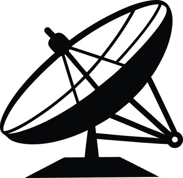 recommend clip art: Large satellite dish antenna icon silhouette vector
