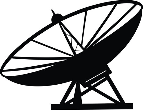 recommend clip art: Large satellite dish antenna icon silhouette vector