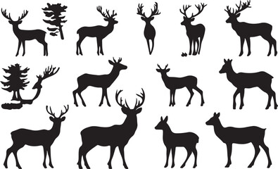 Whispering Wildlife: Enchanting Animal Silhouettes vector illustration |