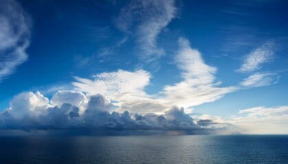 blue sky with clouds over the horizon
