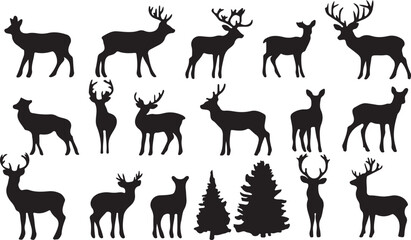 Whispering Wildlife: Enchanting Animal Silhouettes vector illustration |