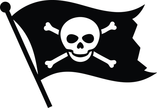 recommend clip art: pirate flag with a skull and crossbones silhouette, skull and crossbones flag silhouette icon