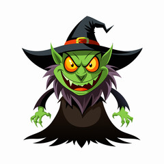 halloween witch with pumpkin