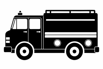 Fire Engine Line Art Vector