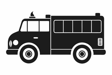 Fire Engine Line Art Vector