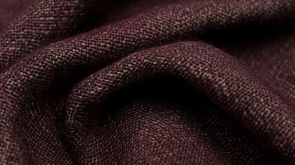 Closeup Detailed Texture of Maroon Knit Fabric, Soft Wool Textile Background