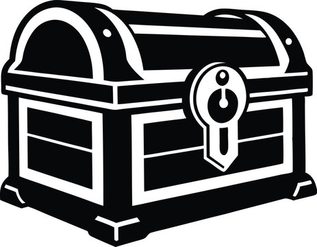 recommend clip art: wooden treasure chest silhouette,treasure chest flat vector icon black