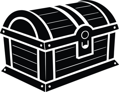 recommend clip art: wooden treasure chest silhouette,treasure chest flat vector icon black