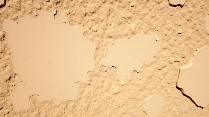 Adobe wall showing cracks, wear, and eroded areas from exposure to natural elements and time.