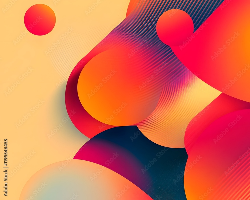 Poster a vibrant and dynamic abstract design featuring bold shapes and gradients. this visually striking co