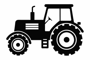 Farm Tractor Silhouette Illustration