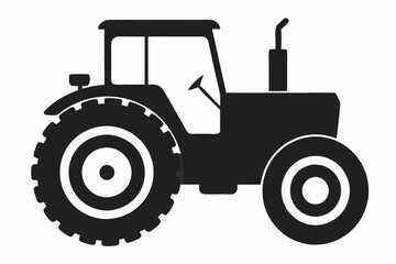 Farm Tractor Silhouette Illustration