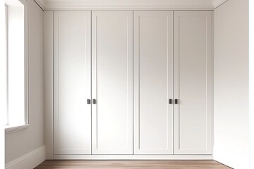 Elegant white built-in wardrobe