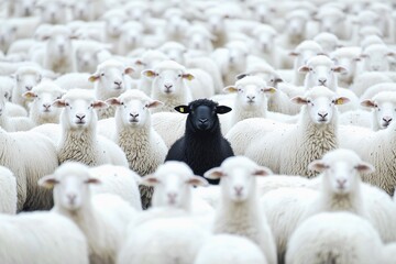 A black sheep among many white sheep