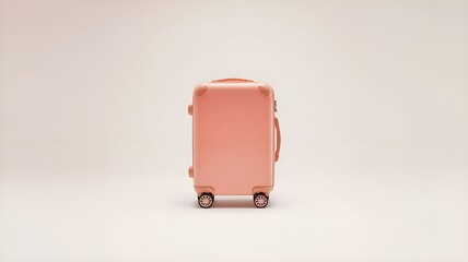 Simple travel luggage bag in a brilliant peach color evokes the feeling of a bright summer morning, with a cabin-size suitcase radiating