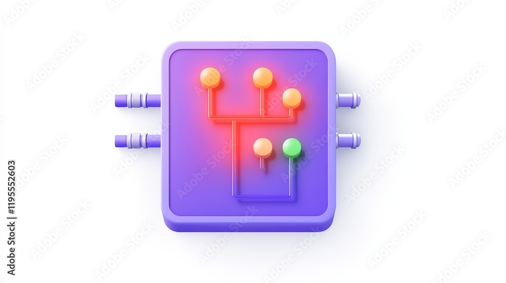Aufkleber a colorful circuit board icon featuring pathways and nodes, symbolizing technology and connectivity 
