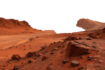 Martian landscape on transparent background