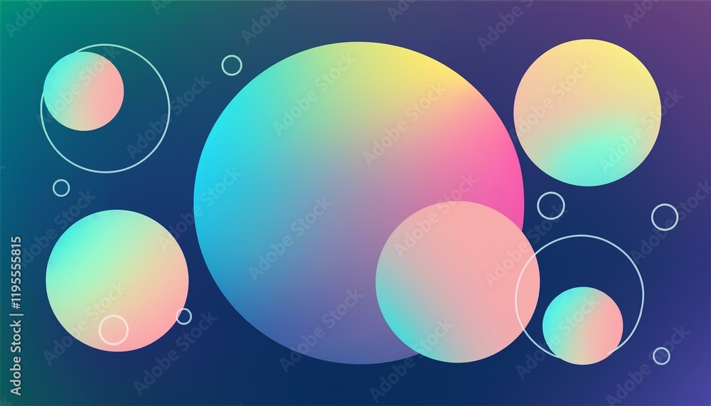 Poster color gradient circle backgrounds abstract colors blend mesh with soft neon light shapes color blend
