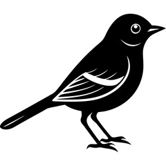 Warbler silhouette vector illustration