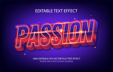Passion editable text effect, 3D editable text template.	