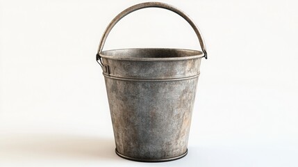 Bucket with handle in 3D graphics format, isolated on white background.