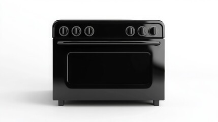 Close-up of a black oven – modern design and functionality