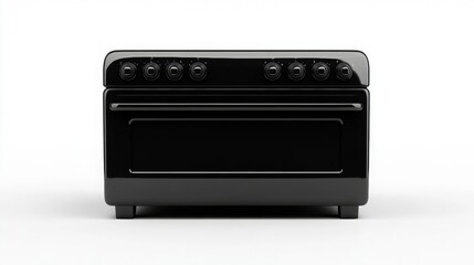 Fototapeta premium Close-up of a black oven – modern design and functionality