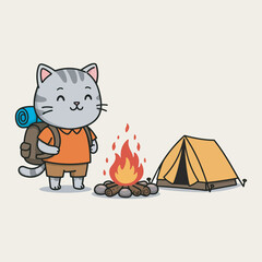 Camping element vector