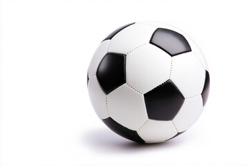 Obraz premium Classic black and white soccer ball resting on a clean white surface