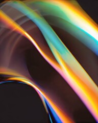 Bright neon streaks in abstract art