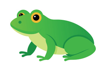 Green Frog Cartoon on Lily Pad
