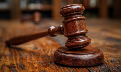 wooden judge gavel on table as symbol of justice for use in legal cases judicial system