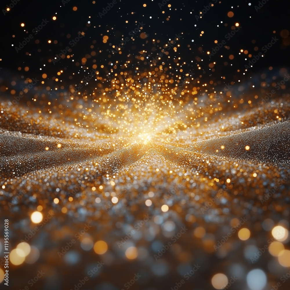 Aufkleber mesmerizing display of golden particles in motion