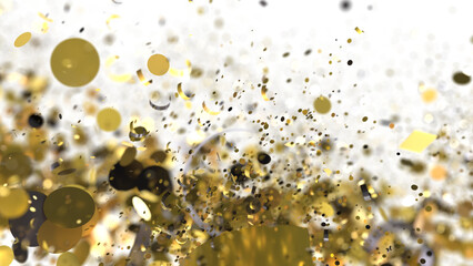 A vibrant image of colorful confetti and ribbons exploding against a white background, perfect for celebratory occasions.