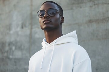 Obraz premium Portrait of confident stylish african american model posing outdoors